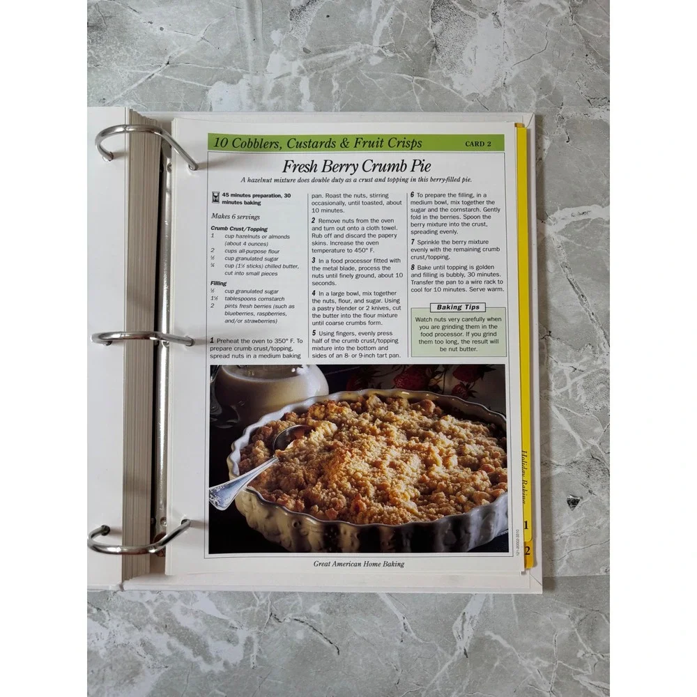 Great American Home Baking Recipe Binder‎ 3 Ring 12 Tabbed Categories 90's